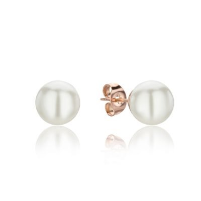 Diane Pearl Rose Gold Stud Earrings
