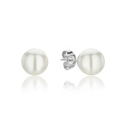 Diane Pearl Silver Stud Earrings