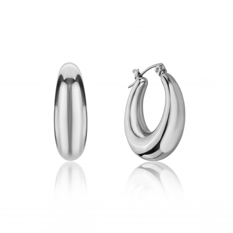 Luna Silver Hoop Earrings