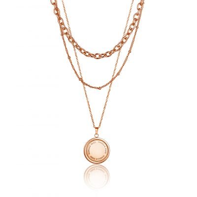 Arielle Trinity Rose Gold Necklace