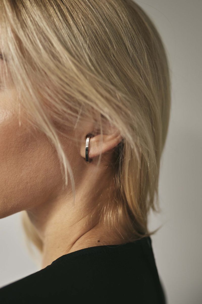 Ulla Silver Stud Earrings - Image 2