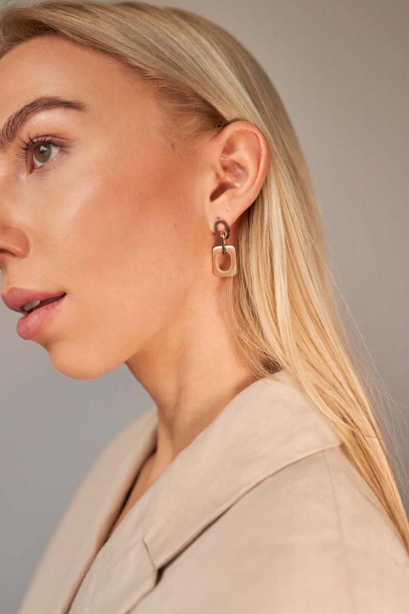 Laura Rose Gold Stud Earrings - Image 2