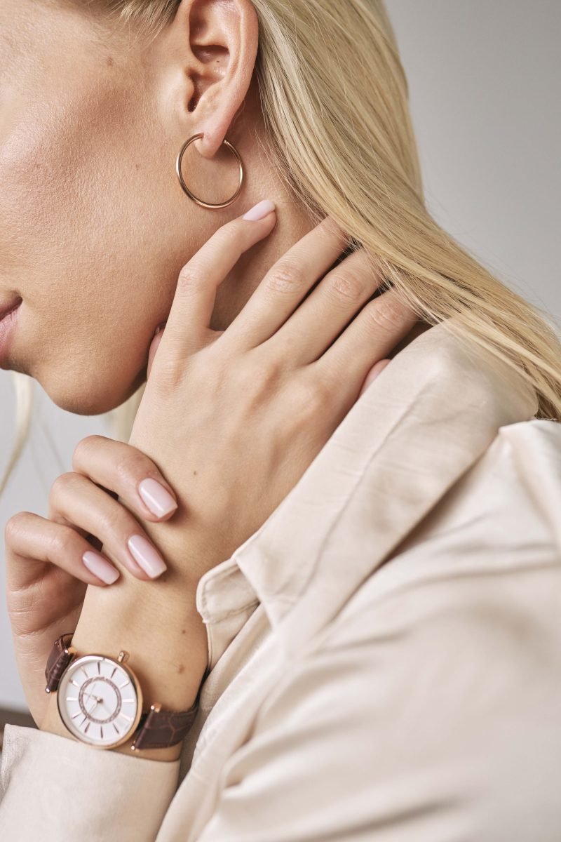 Sophia Rose Gold Hoop Earrings - Image 4