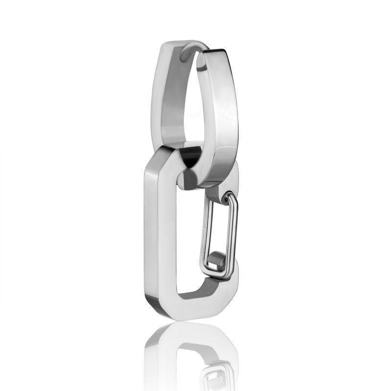 Vesta Silver Huggie Earrings - Image 3