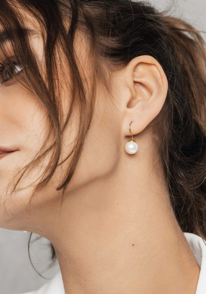 Daphne Pearl Gold Hook Earrings - Image 2