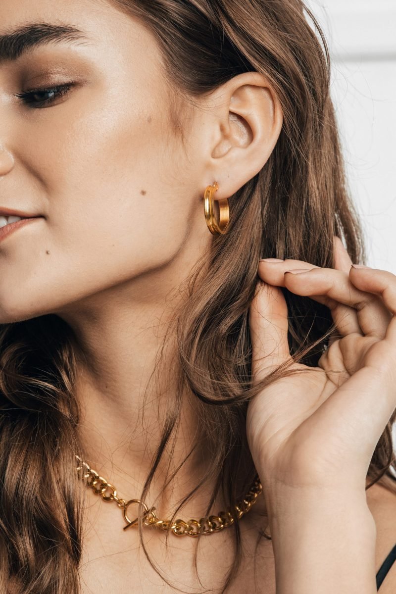 Harriet Gold Hoop Earrings - Image 2