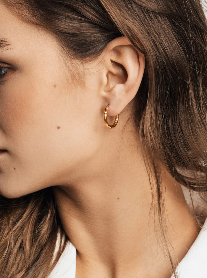 Maria Gold Hoop Earrings - Image 2
