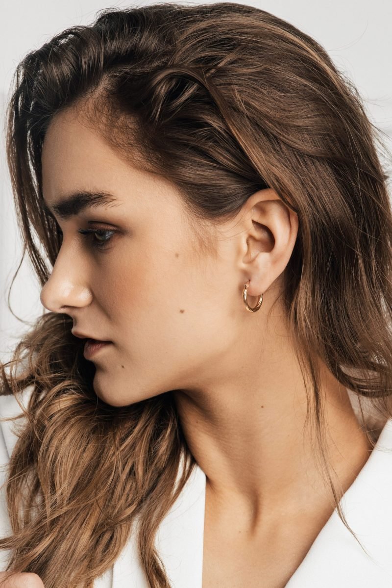 Maria Rose Gold Hoop Earrings - Image 2