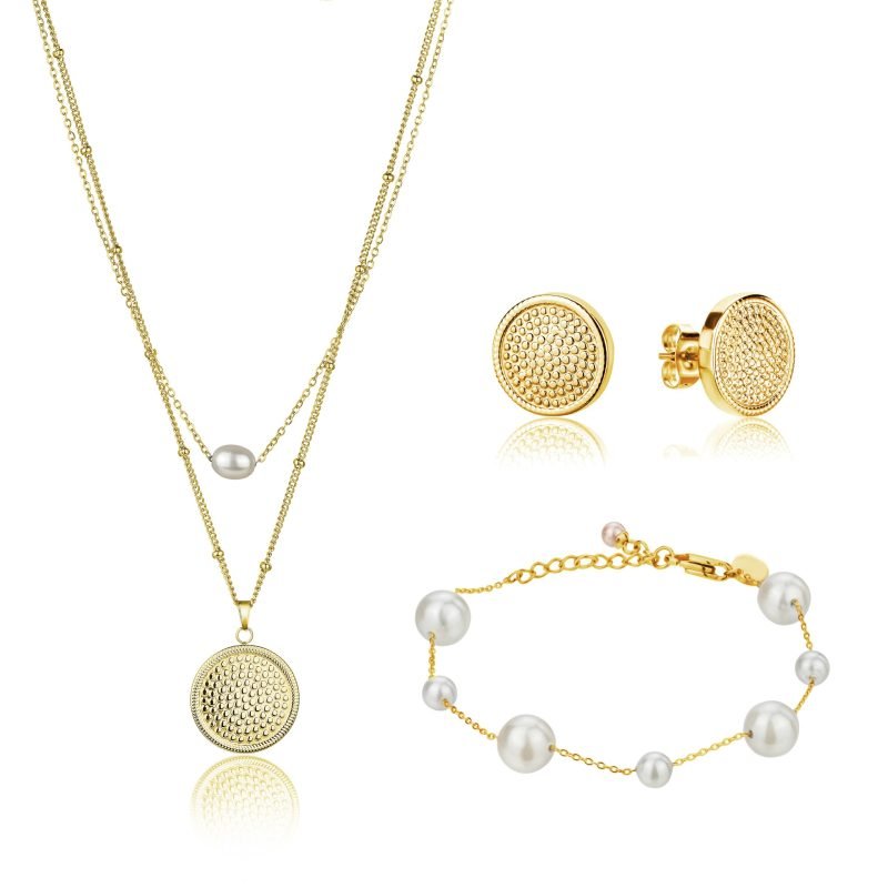 Hilda Pearl Gold Set