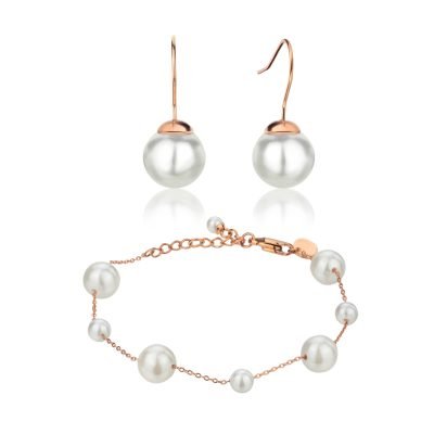 Linda Pearl Rose Gold Set