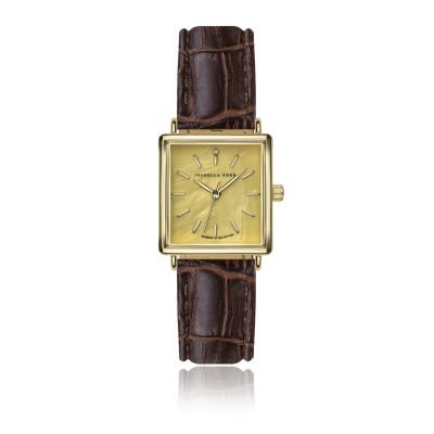 Gisèle  Brown croco Padded and stitched smooth