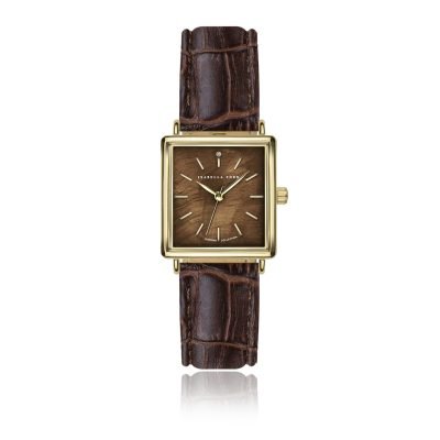 Marie Rose Brown croco Padded and stitched smooth