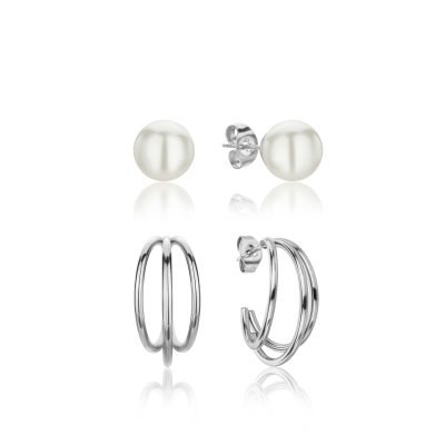 Diane Pearl Set in Silver