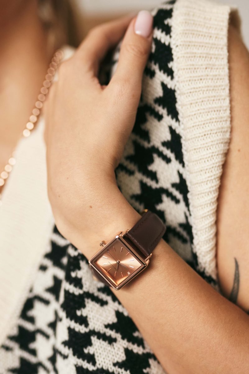 Florence Brown Leather  set in Rose gold - Image 2