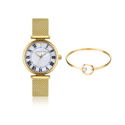 Élodine set in mesh Gold