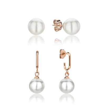 Diane Pearl Set in Rose Gold